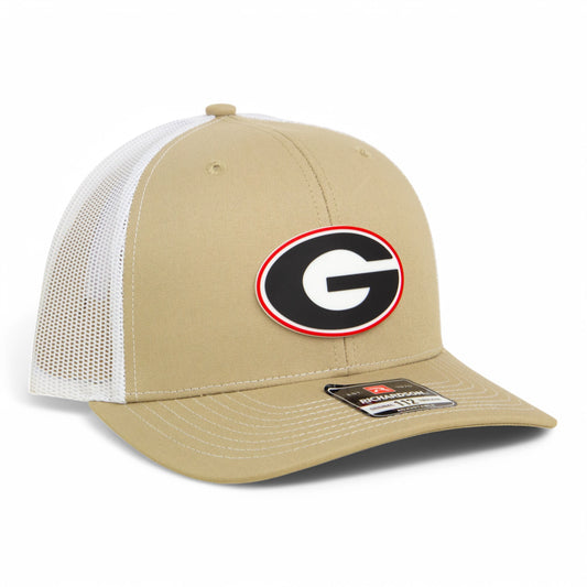 Georgia Bulldogs Power G 3D Snapback Trucker Hat- Tan/ White