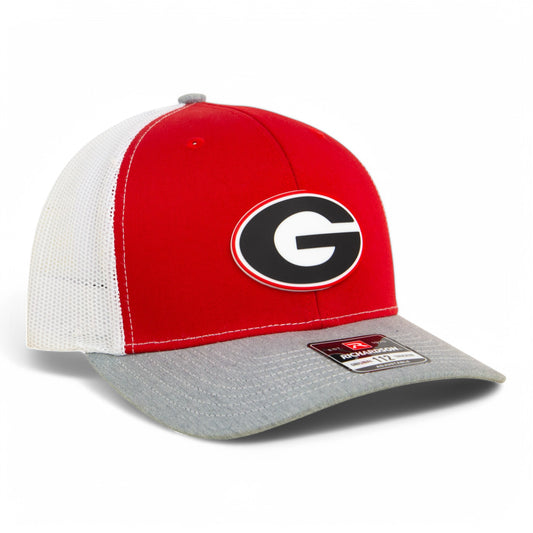 Georgia Bulldogs Power G 3D Snapback Trucker Hat- Red/ White/ Heather Grey