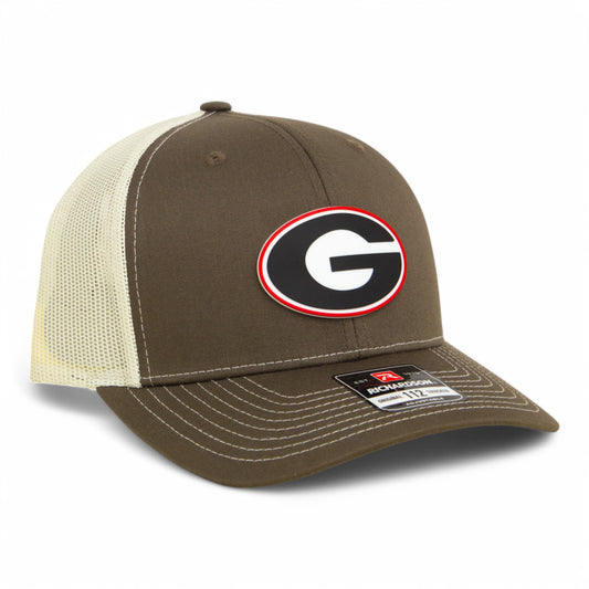 Georgia Bulldogs Power G 3D Snapback Trucker Hat- Chocolate Chip/ Birch
