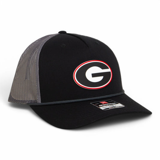 Georgia Bulldogs Power G 3D Snapback Trucker Rope Hat- Black/ Charcoal