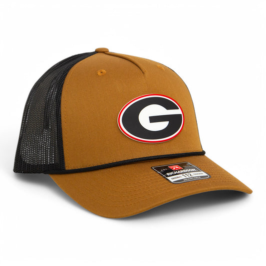 Georgia Bulldogs Power G 3D Snapback Trucker Rope Hat- Carmel/ Black