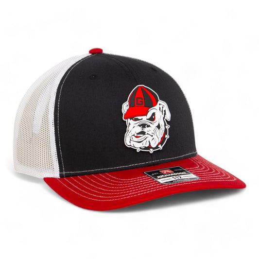 Georgia Bulldogs Retro UGA 3D Snapback Trucker Hat- Black/ White/ Red