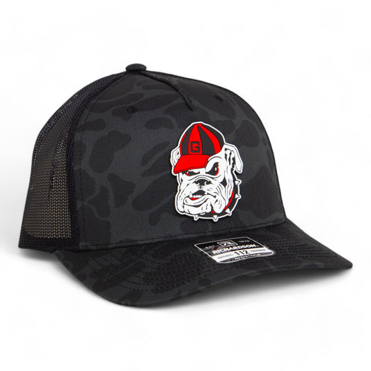 Georgia Bulldogs Retro UGA 3D Snapback Trucker Hat- Sable Duck Camo/ Black