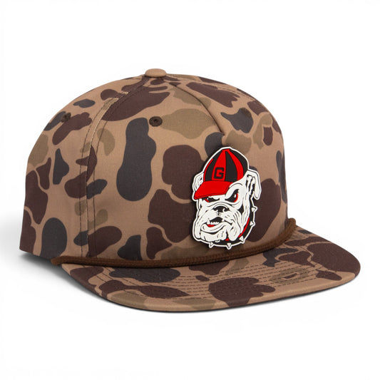Georgia Bulldogs Retro UGA 3D Umpqua Rope Hat- Bark Duck Camo/ Brown