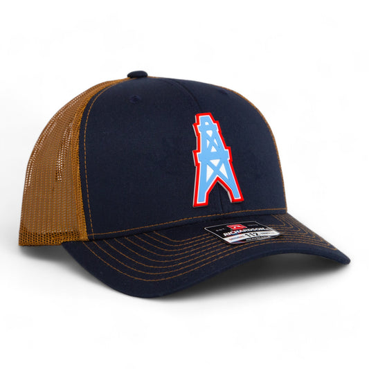 Houston Oilers 3D Snapback Trucker Hat- Navy/ Caramel