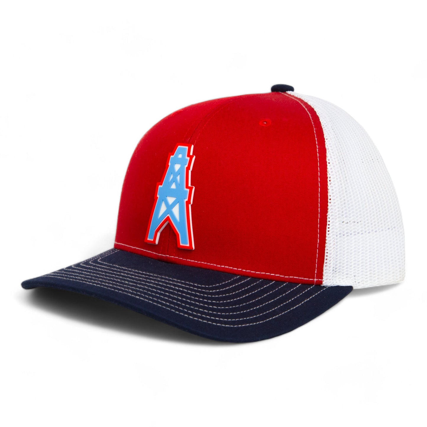 Houston Oilers 3D Snapback Trucker Hat- Red/ White/ Navy