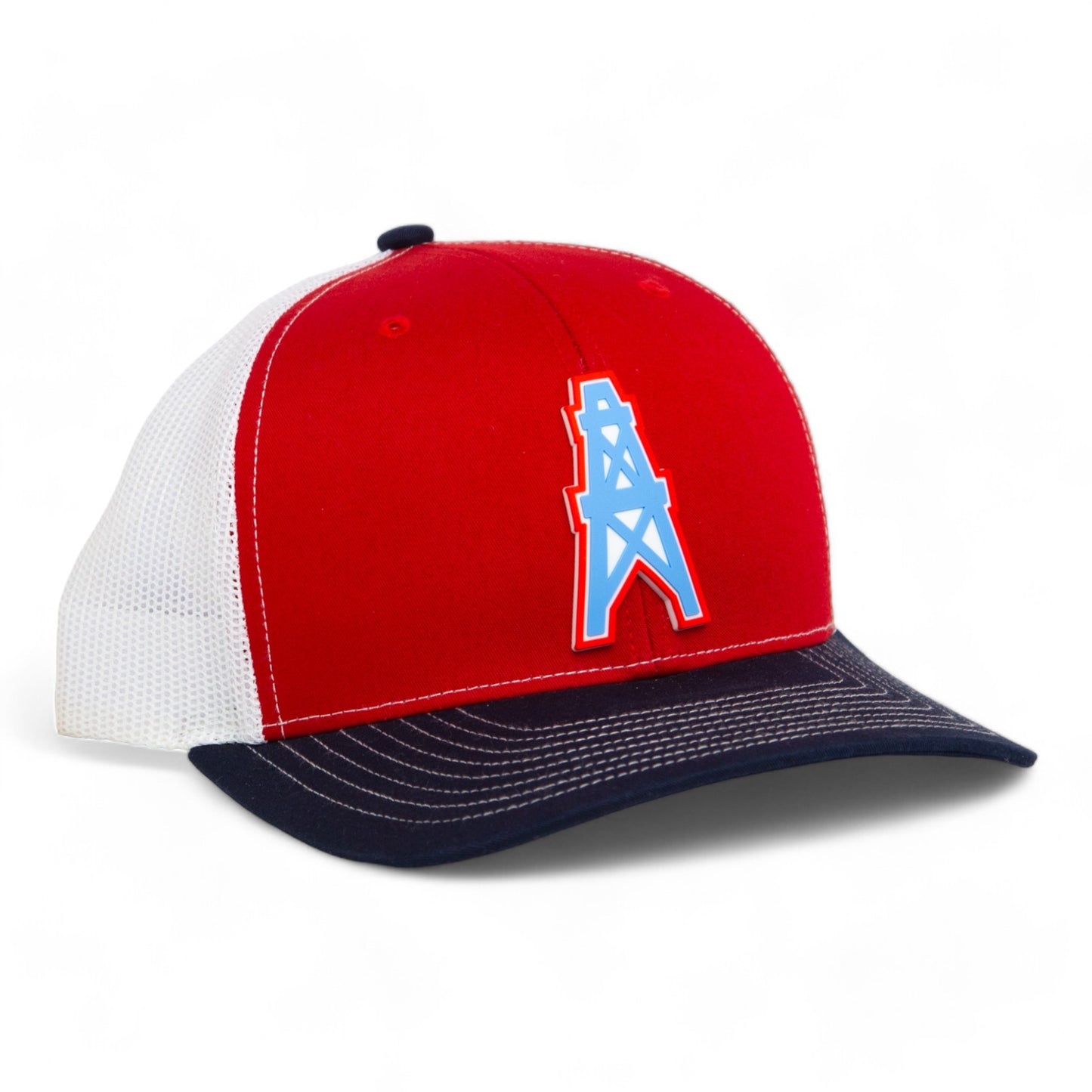 Houston Oilers 3D Snapback Trucker Hat- Red/ White/ Navy