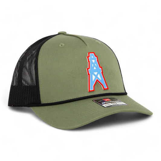 Houston Oilers 3D Snapback Trucker Rope Hat- Loden/ Black