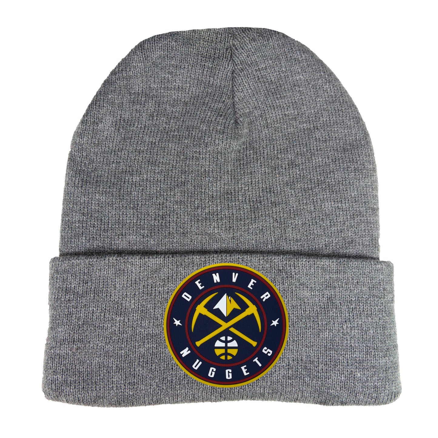 Denver Nuggets 3D PVC 12 in Knit Beanie- Dark Heather Grey - Ten Gallon Hat Co.