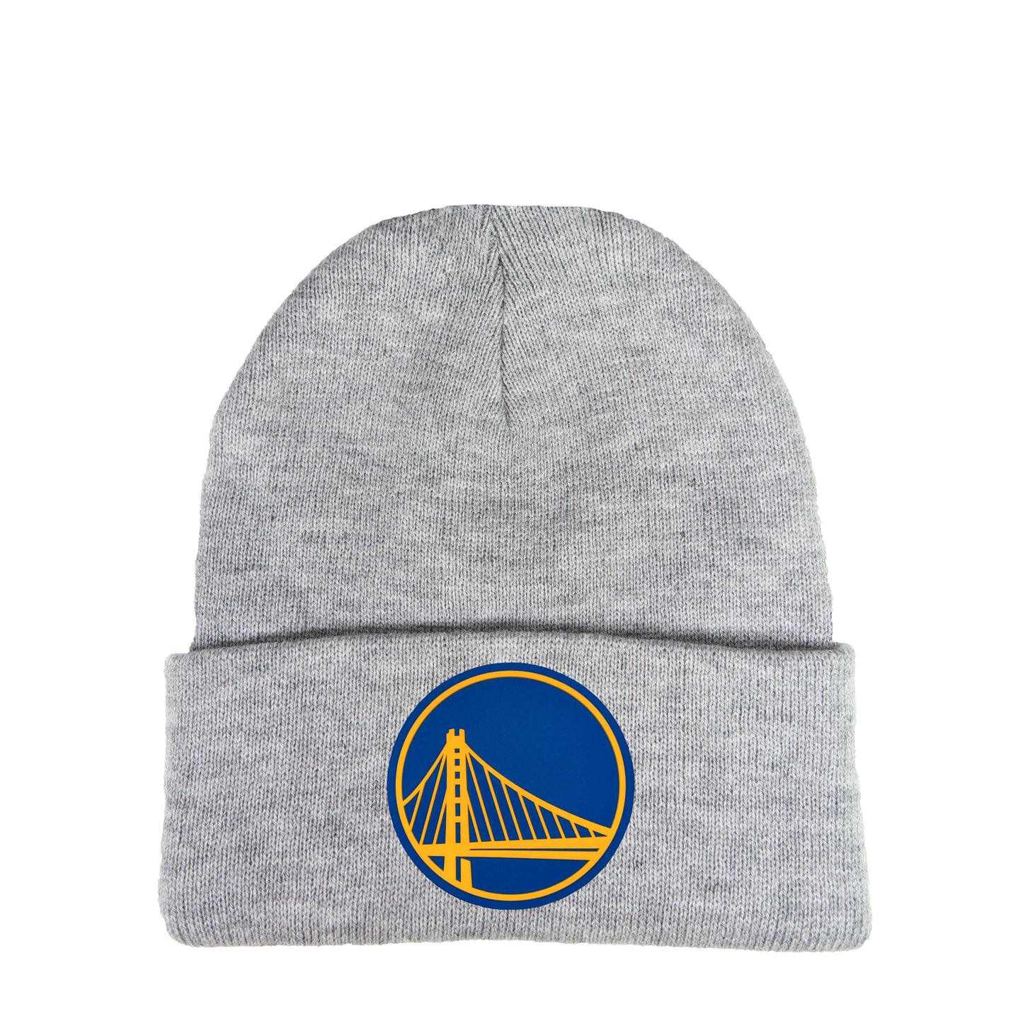 Golden State Warriors 3D PVC 12 in Knit Beanie- Heather Grey - Ten Gallon Hat Co.