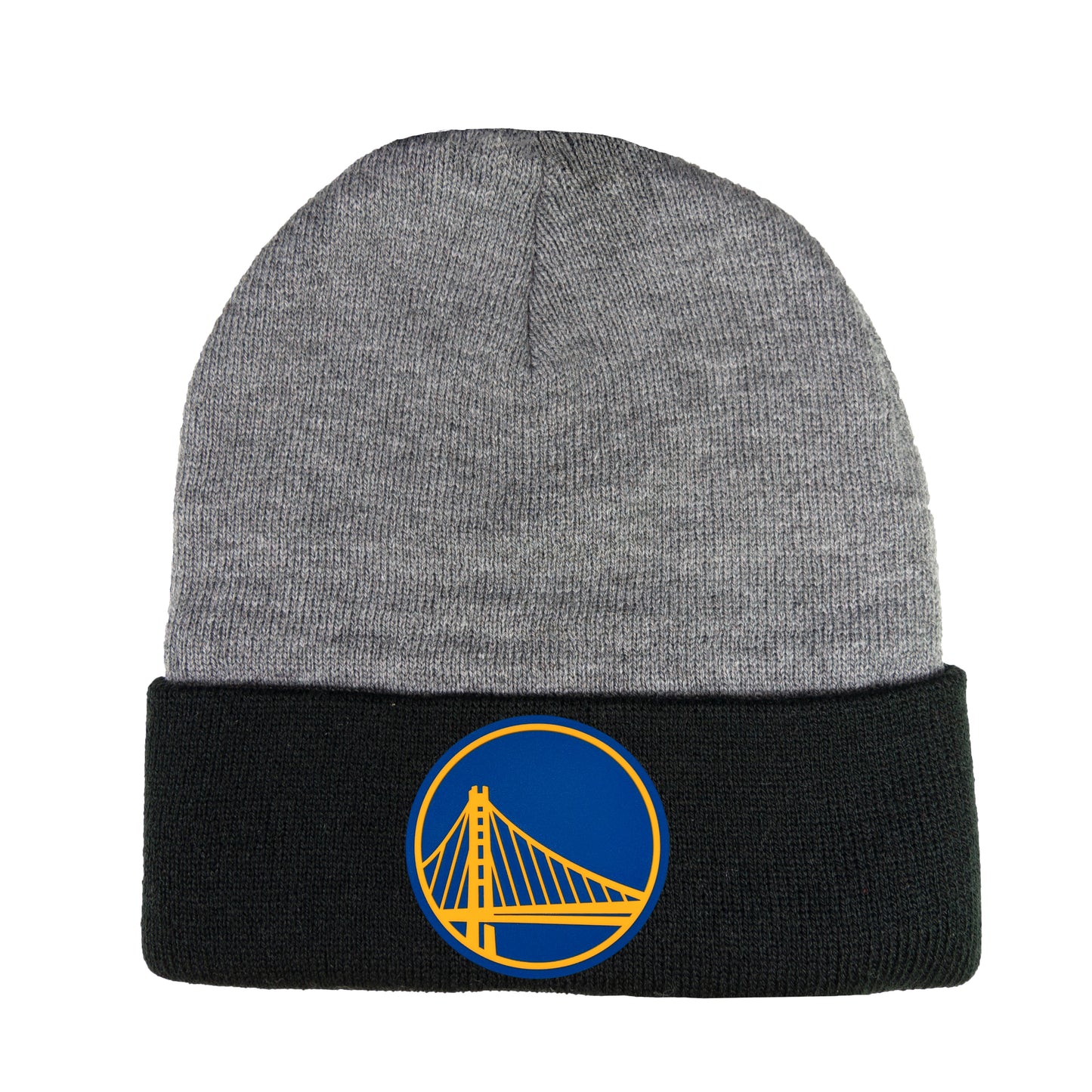 Golden State Warriors 3D PVC 12 in Knit Beanie- Dark Heather Grey/ Black - Ten Gallon Hat Co.
