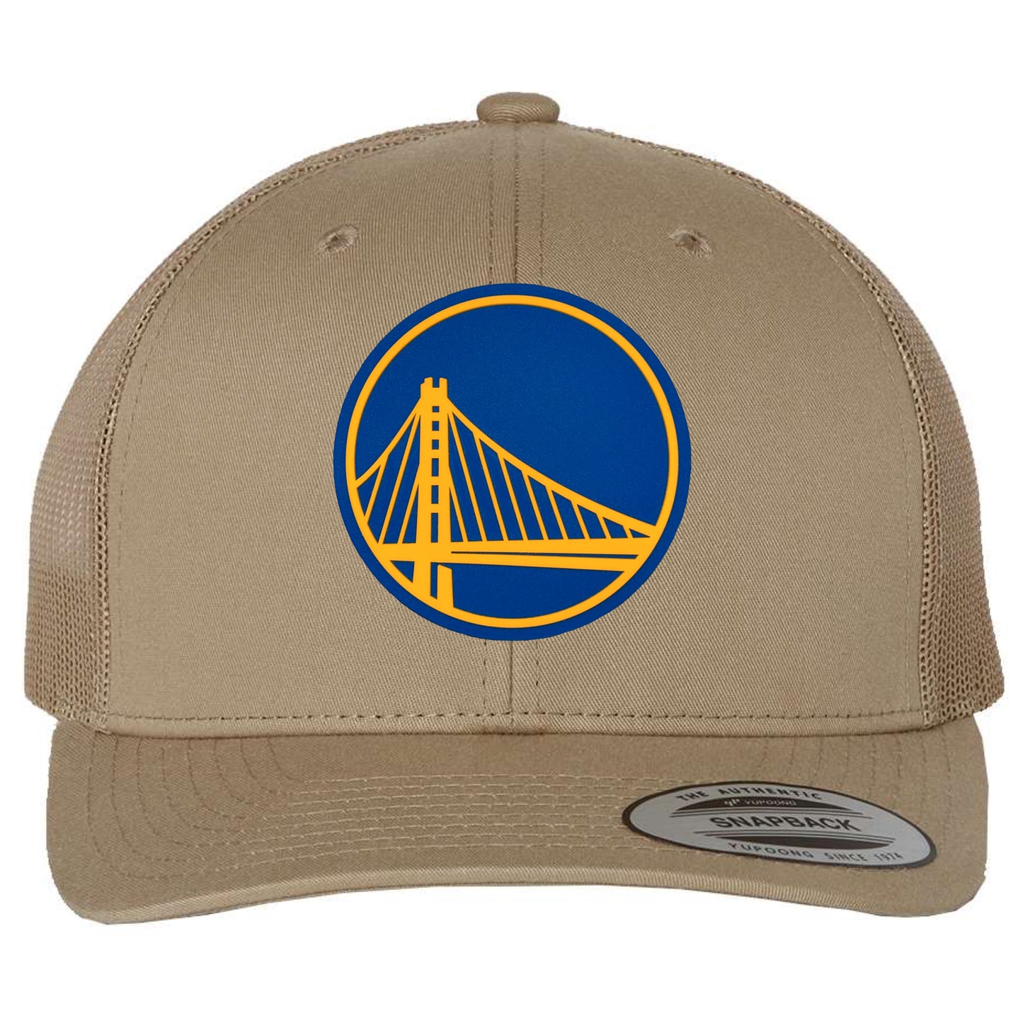Golden State Warriors 3D YP Snapback Trucker Hat- Khaki - Ten Gallon Hat Co.