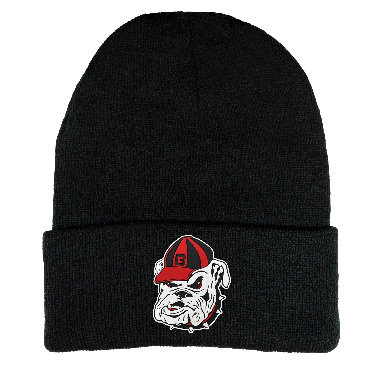 Georgia Bulldogs Vintage 3D Logo 12 in Knit Beanie- Black - Ten Gallon Hat Co.