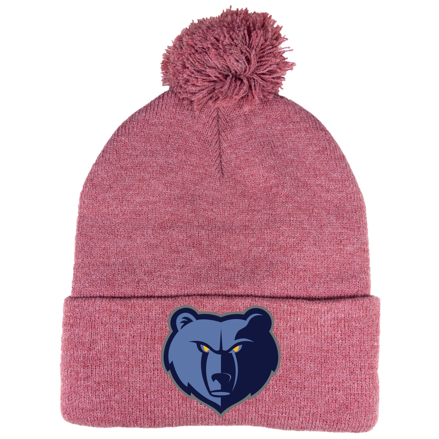 Memphis Grizzlies 3D 12 in Knit Pom-Pom Top Beanie- Heather Cardinal - Ten Gallon Hat Co.