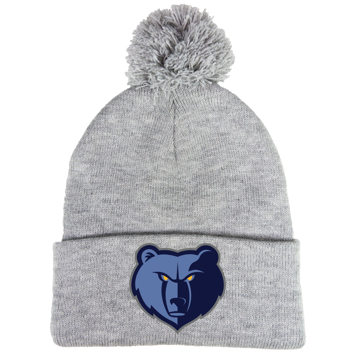 Memphis Grizzlies 3D 12 in Knit Pom-Pom Top Beanie- Heather Grey - Ten Gallon Hat Co.