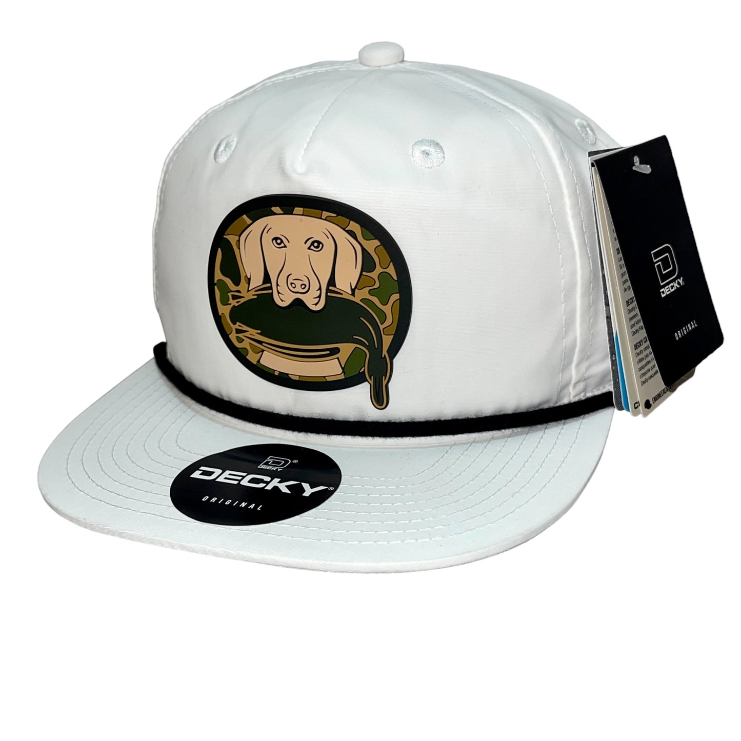 Duck Hunter Hat 3D Classic Rope Hat- White/ Black