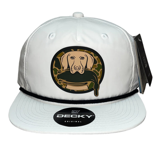 Duck Hunter Hat 3D Classic Rope Hat- White/ Black
