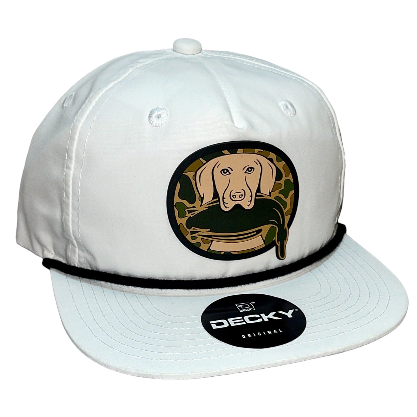 Duck Hunter Hat 3D Classic Rope Hat- White/ Black