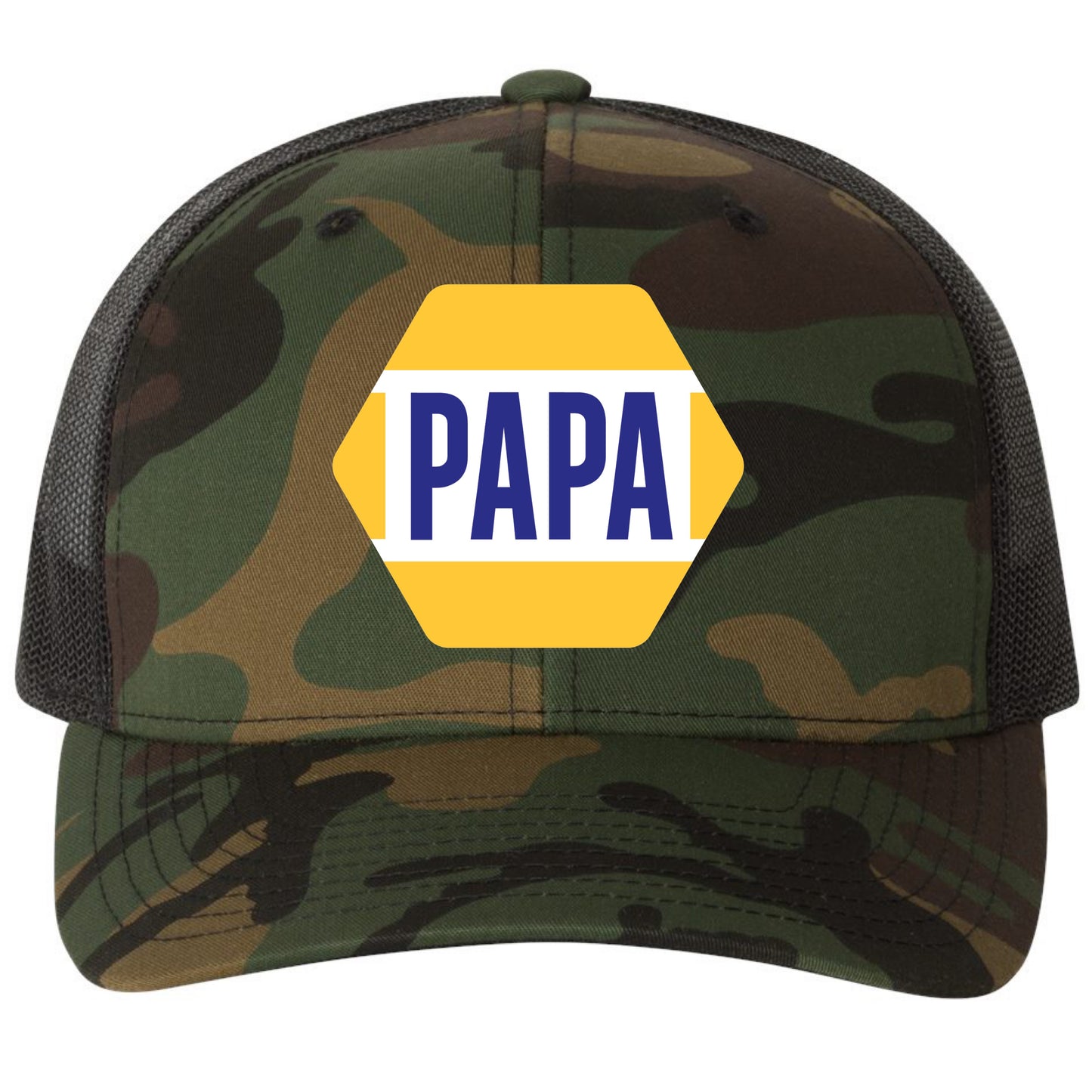 PAPA Know How 3D YP Snapback Trucker Hat- Army Camo/ Black - Ten Gallon Hat Co.