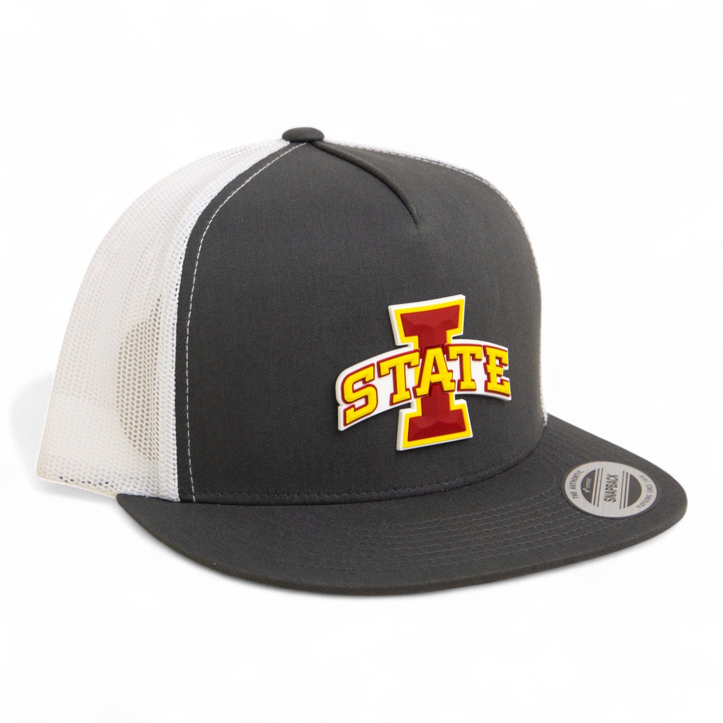 Iowa State Cyclones 3D YP Snapback Flat Bill Trucker Hat- Charcoal/ White