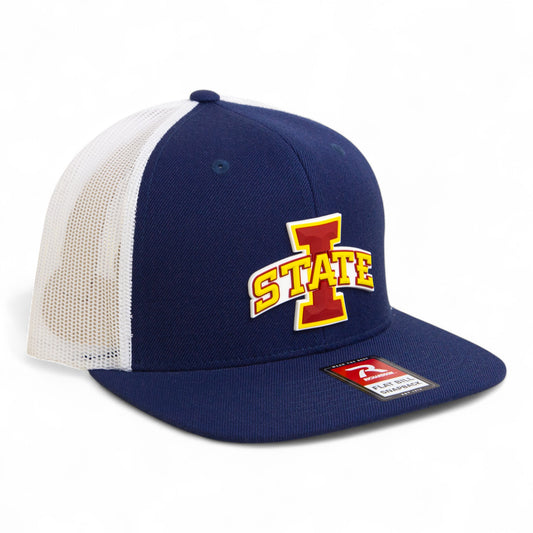 Iowa State Cyclones 3D Wool Blend Flat Bill Hat- Navy/ White
