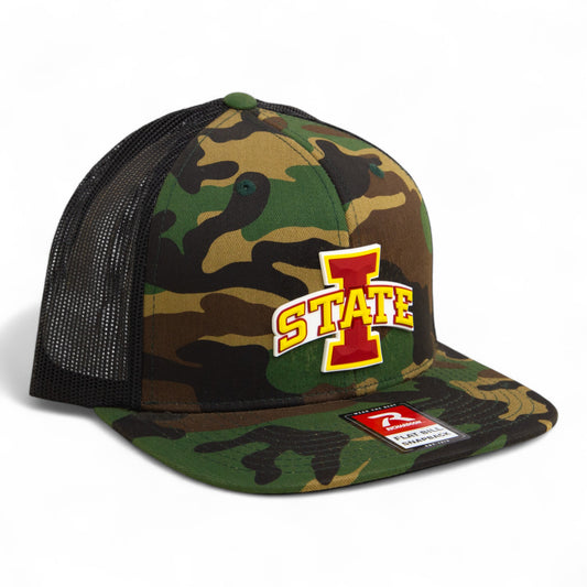 Iowa State Cyclones 3D Wool Blend Flat Bill Hat- Army Camo/ Black