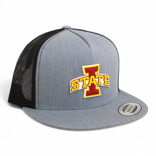 Iowa State Cyclones 3D YP Snapback Flat Bill Trucker Hat- Heather Grey/ Black