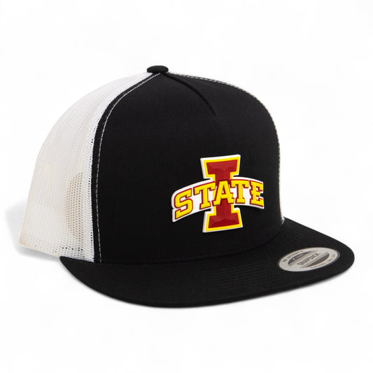 Iowa State Cyclones 3D YP Snapback Flat Bill Trucker Hat- Black/ White