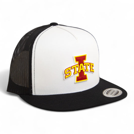 Iowa State Cyclones 3D YP Snapback Flat Bill Trucker Hat- White/ Black