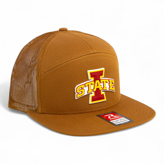 Iowa State Cyclones 3D Snapback Seven-Panel Flat Bill Trucker Hat- Caramel