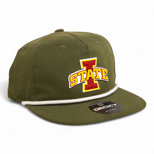 Iowa State Cyclones 3D Classic Rope Hat- Olive/ White