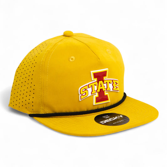Iowa State Cyclones 3D Perforated Rope Hat- Biscuit/ Black