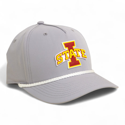 Iowa State Cyclones 3D Five Panel Classic Rope Hat- Grey/ White
