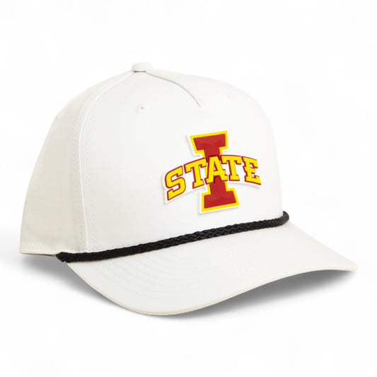 Iowa State Cyclones 3D Five Panel Classic Rope Hat- White/ Black