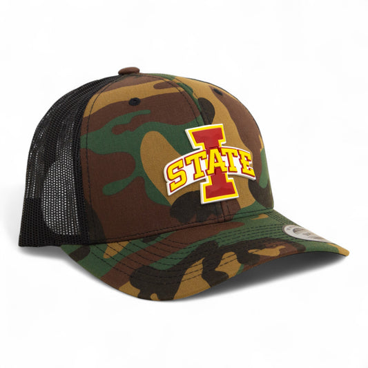 Iowa State Cyclones 3D YP Snapback Trucker Hat- Army Camo/ Black