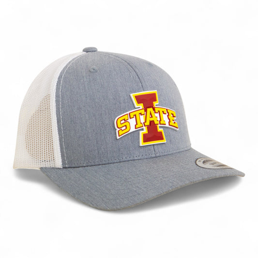 Iowa State Cyclones 3D YP Snapback Trucker Hat- Heather Grey/ White