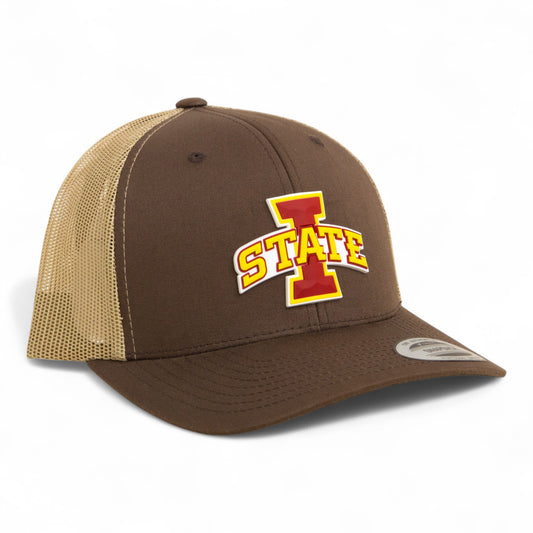 Iowa State Cyclones 3D YP Snapback Trucker Hat- Brown/ Tan