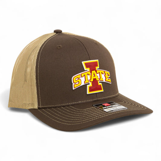 Iowa State Cyclones 3D Snapback Trucker Hat- Brown/ Tan