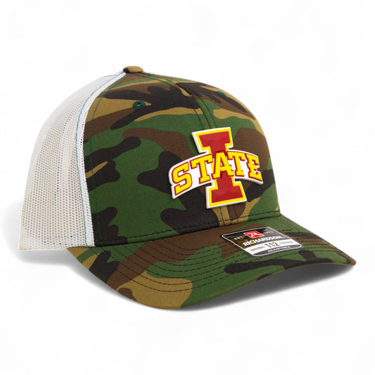Iowa State Cyclones 3D Snapback Trucker Hat- Army Camo/ White