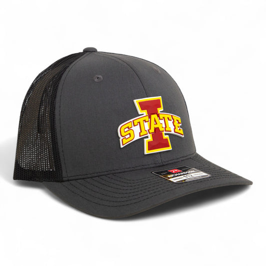 Iowa State Cyclones 3D Snapback Trucker Hat- Charcoal/ Black