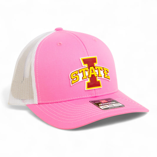 Iowa State Cyclones 3D Snapback Trucker Hat- Pink/ White