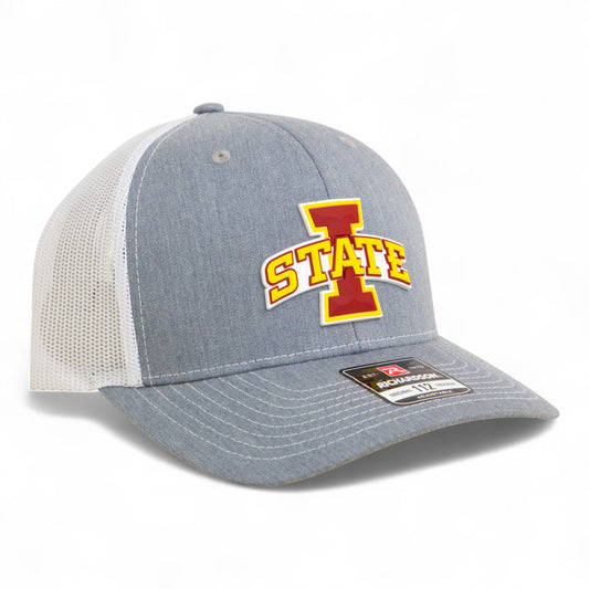 Iowa State Cyclones 3D Snapback Trucker Hat- Heather Grey/ White