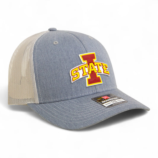Iowa State Cyclones 3D Snapback Trucker Hat- Heather Grey/ Light Grey
