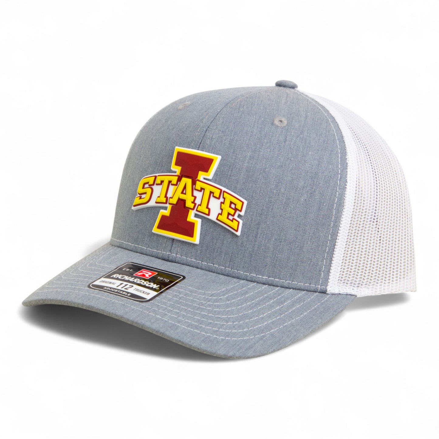 Iowa State Cyclones 3D Snapback Trucker Hat- Heather Grey/ White
