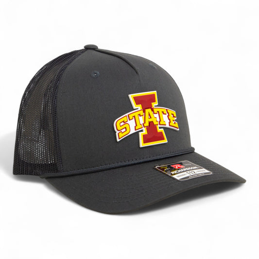 Iowa State Cyclones 3D Snapback Trucker Rope Hat- Charcoal