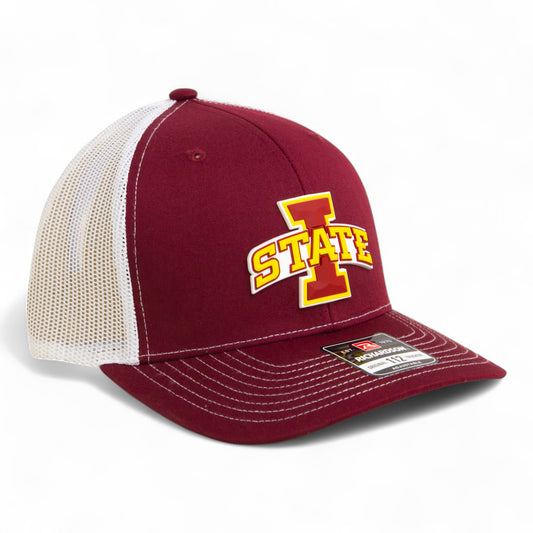 Iowa State Cyclones 3D Snapback Trucker Hat- Cardinal/ White