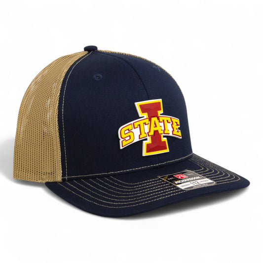 Iowa State Cyclones 3D Snapback Trucker Hat- Navy/ Tan