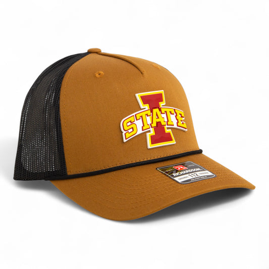 Iowa State Cyclones 3D Snapback Trucker Rope Hat- Caramel/ Black