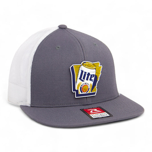 It's Miller Time Arkansas 3D Wool Blend Flat Bill Hat- Charcoal/ White
