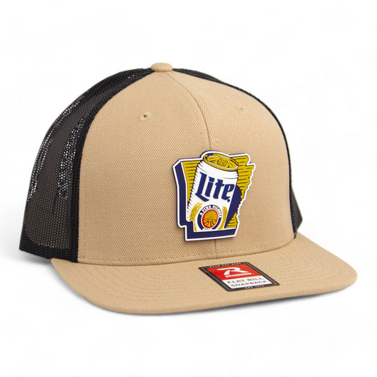 It's Miller Time Arkansas 3D Wool Blend Flat Bill Hat- Tan/ Black